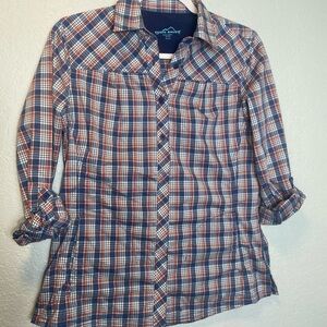 Eddie Bauer Womens Size S Button Down Plaid Shirt